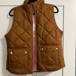 Brand new with tags JCREW chocolate vest with gold hardware